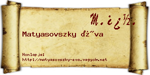 Matyasovszky Éva névjegykártya