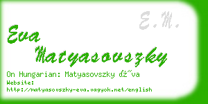eva matyasovszky business card